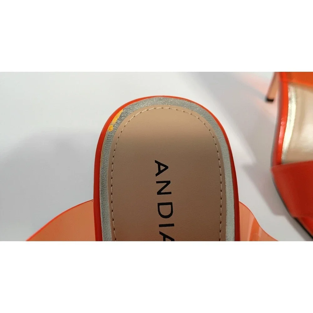 ANDIAMO Shoes Womens Double Take Neon Orange‎ High Heels Sz 9M, Bright Colorful